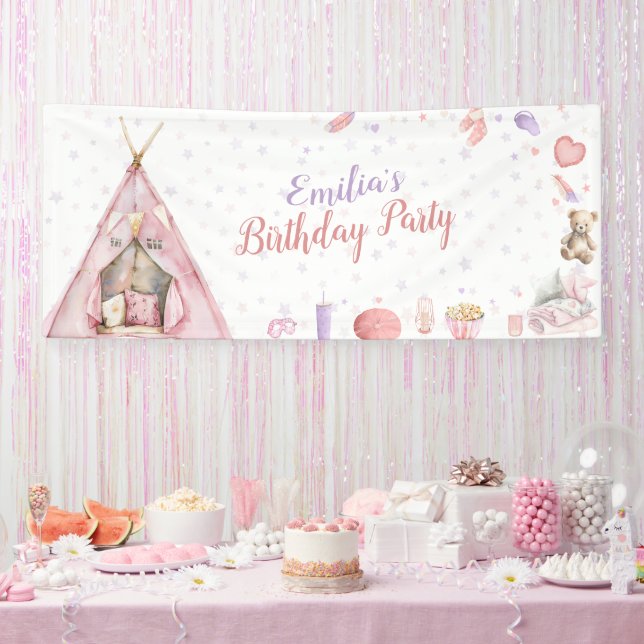 Übernachtungsparty Pyjama-Geburtstagsfeier Banner (Party)