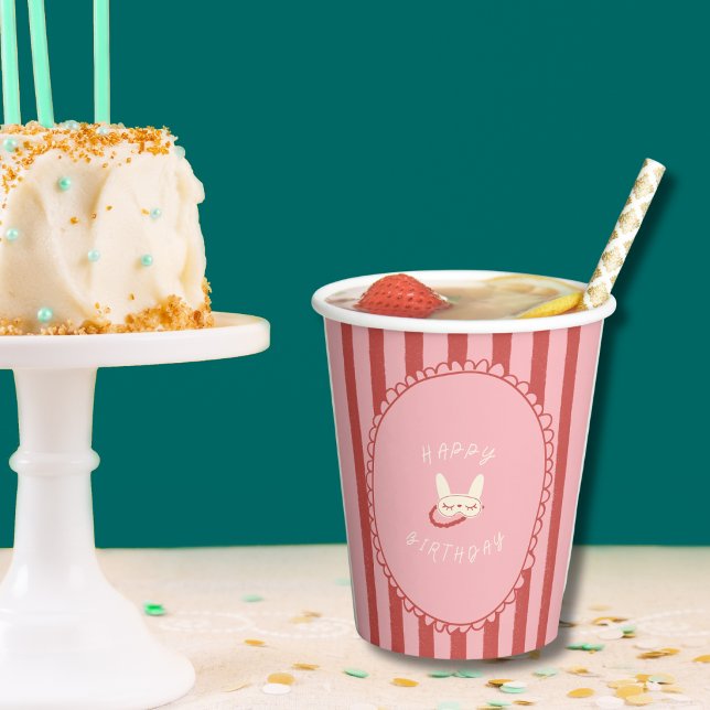Übernachtungsparty Schlaf Geburtstagsfeier Mädchen Pappbecher (sleepover slumber birthday party girl teen vintage happy birthday paper cups party products )