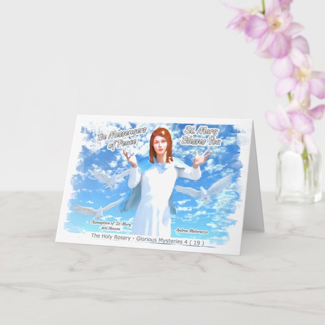 Übernahme der heiligen Maria in den Himmel 2 Faltk Karte (Orchidee)