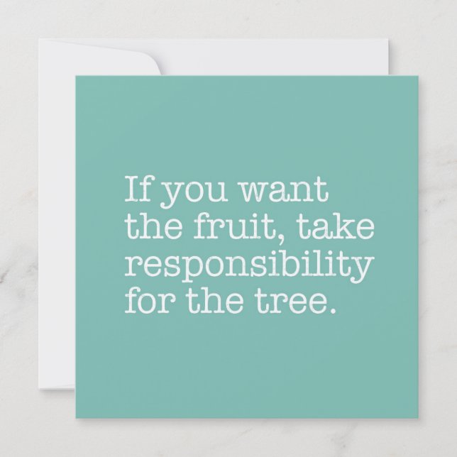 Übernahme der Verantwortung für die Tree Note Card (Vorderseite)