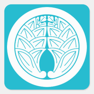 Übernahme japanischer Ginger im Kreis Quadratischer Aufkleber