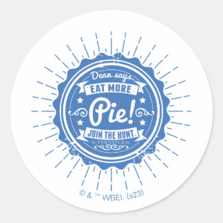 Übernatürlich "Dean sagt, isst mehr Kuchen!" Runder Aufkleber
