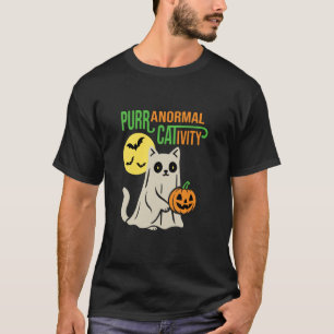 Übernatürliche Aktivität Halloween-Katze Lustig T-Shirt