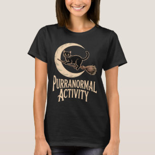 Übernatürliche Aktivität Halloween schwarze Katze T-Shirt