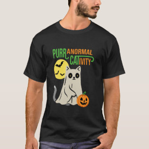 Übernatürliche Aktivität Lustige Katze im Geisterk T-Shirt