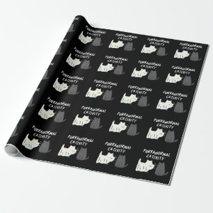 Übernatürliche Katzentätigkeit Halloween Katzenwit Geschenkpapier