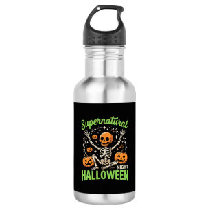 Übernatürliches Skelett Halloween Vektor Design_1 Edelstahlflasche