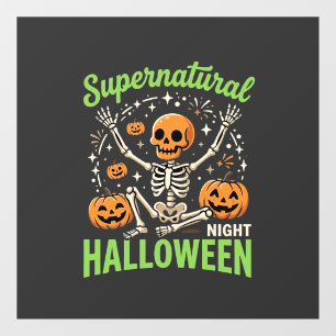 Übernatürliches Skelett Halloween Vektor Design_1 Fensteraufkleber
