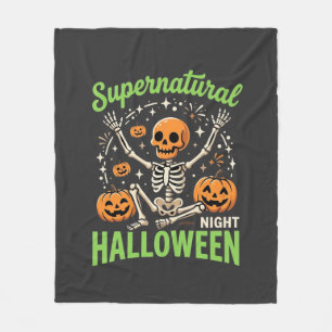 Übernatürliches Skelett Halloween Vektor Design_1 Fleecedecke