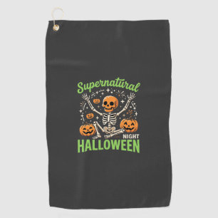 Übernatürliches Skelett Halloween Vektor Design_1 Golfhandtuch