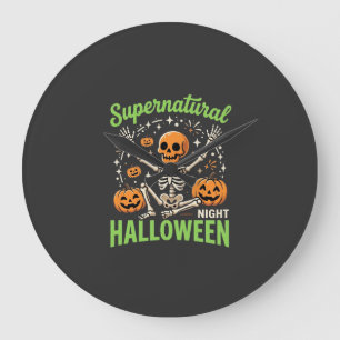 Übernatürliches Skelett Halloween Vektor Design_1 Große Wanduhr