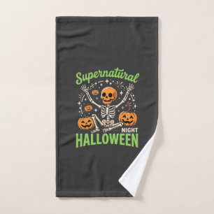 Übernatürliches Skelett Halloween Vektor Design_1 Handtuch