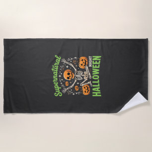 Übernatürliches Skelett Halloween Vektor Design_1 Strandtuch