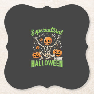 Übernatürliches Skelett Halloween Vektor Design_1 Untersetzer