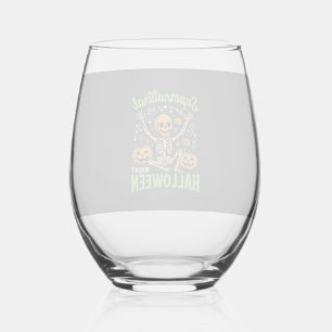 Übernatürliches Skelett Halloween Vektor Design_1 Weinglas Ohne Stiel