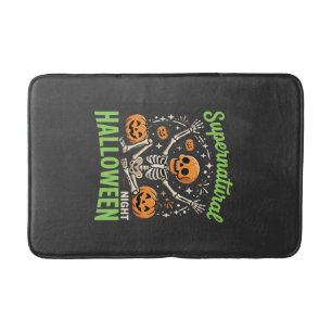 Übernatürliches Skelett Halloween Vektordesign_1 Badematte