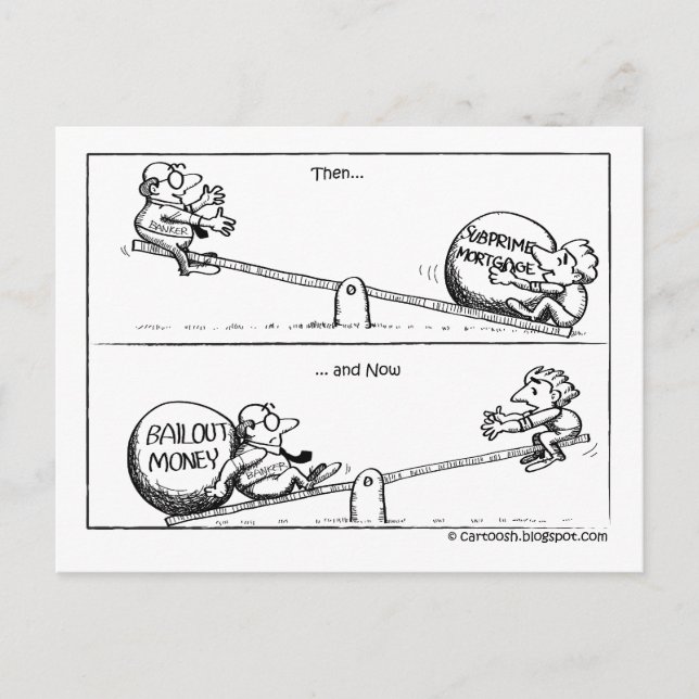 Übernehmen die Banken Kredite? Postkarte (Vorderseite)