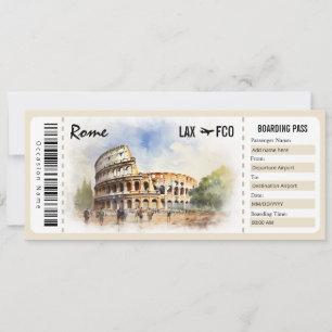 Überprise Rome Boarding Pass - Geschenkgutschein Einladung