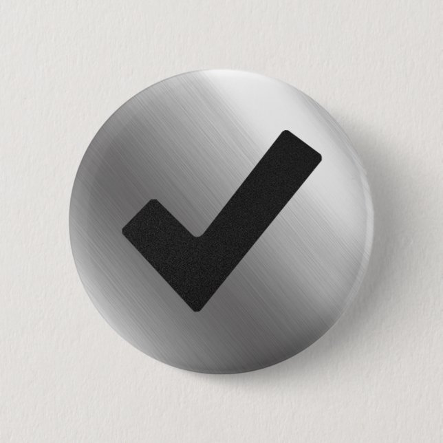 Überprüfen des Silber-Edelstahlmetalls Button (Vorderseite)