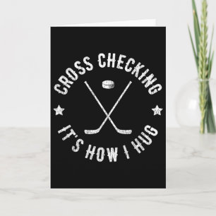 Überprüfen Ist Wie Ich Lustige Eishockey Umarmunge Karte