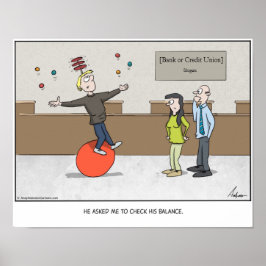 Überprüfen Sie den Cartoon Balance, den Sie person Poster