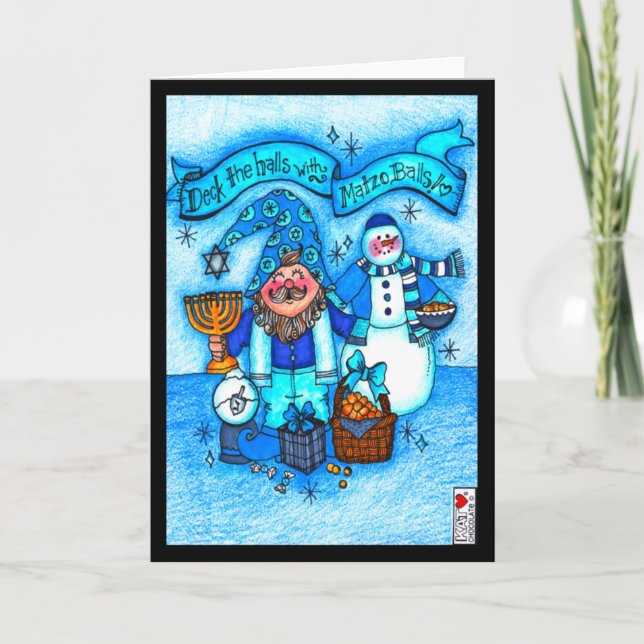 Überprüfen Sie die Hallen mit Matzo Balls Card Karte (Vorderseite)