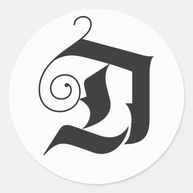 Überprüfen Sie die Hallen Moderne Buchstaben Monog Runder Aufkleber (Vorderseite)