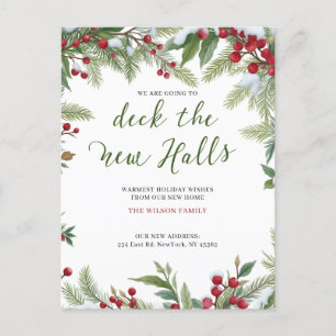 Überprüfen Sie die Hallen und die neue Adressversc Feiertagspostkarte