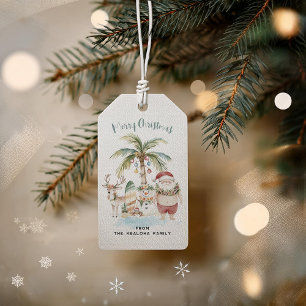 Überprüfen Sie die Palmen   Fun Tropical Christmas Geschenkanhänger