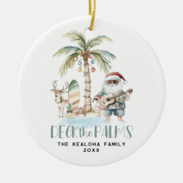 Überprüfen Sie die Palmen | Fun Tropical Christmas Keramik Ornament