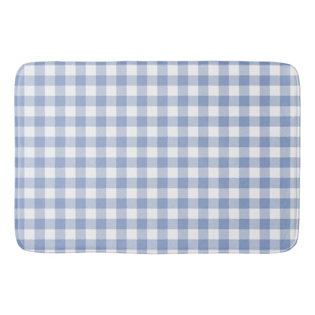 Überprüftes blaues Gingham-Classic-Muster Badematte (Vorderseite)