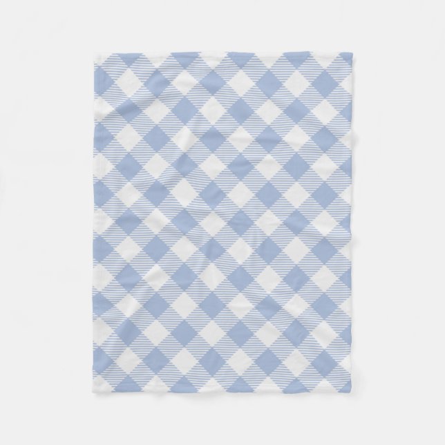 Überprüftes blaues Gingham-Classic-Muster Fleecedecke (Vorderseite)