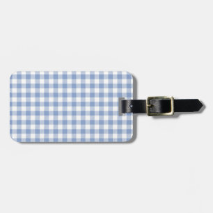 Überprüftes blaues Gingham-Classic-Muster Gepäckanhänger