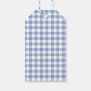 Überprüftes blaues Gingham-Classic-Muster Geschenkanhänger