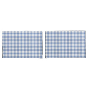 Überprüftes blaues Gingham-Classic-Muster Kissenbezug