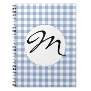 Überprüftes blaues Gingham-Classic-Muster Notizblock