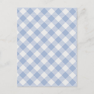 Überprüftes blaues Gingham-Classic-Muster Postkarte