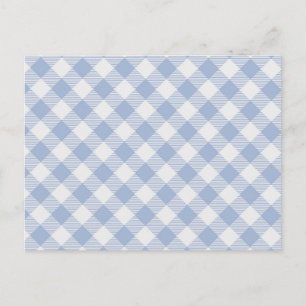 Überprüftes blaues Gingham-Classic-Muster Postkarte
