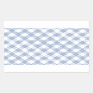 Überprüftes blaues Gingham-Classic-Muster Rechteckiger Aufkleber
