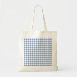 Überprüftes blaues Gingham-Classic-Muster Tragetasche