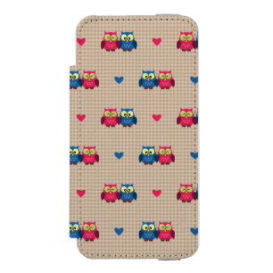 Überprüftes Muster mit Liebeeulen Incipio Watson™ iPhone 5 Geldbörsen Hülle