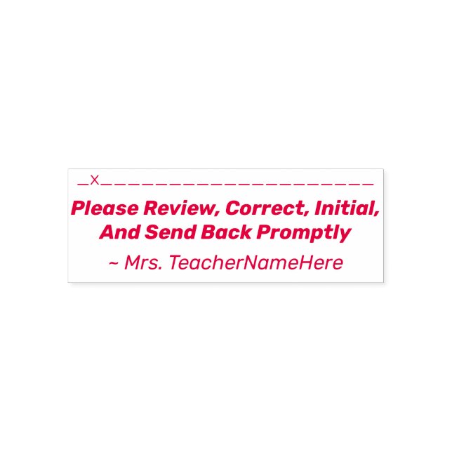 Überprüfung der Zuweisung + Name des Erziehers Rub Permastempel (Design)