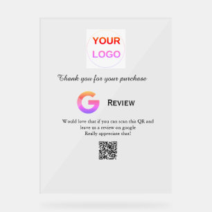 Überprüfung des Unternehmenslogos durch Google Prü Acrylschild