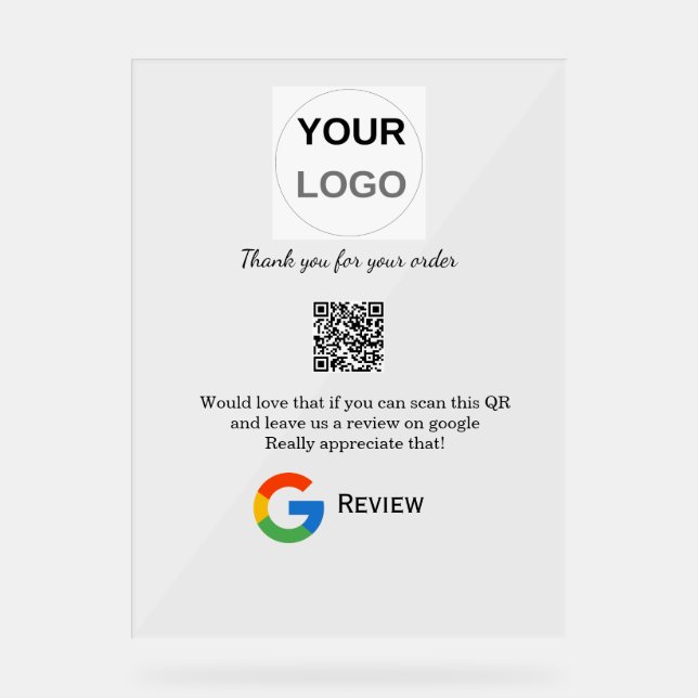 Überprüfung des Unternehmenslogos durch Google Prü Acrylschild (Vorderseite)