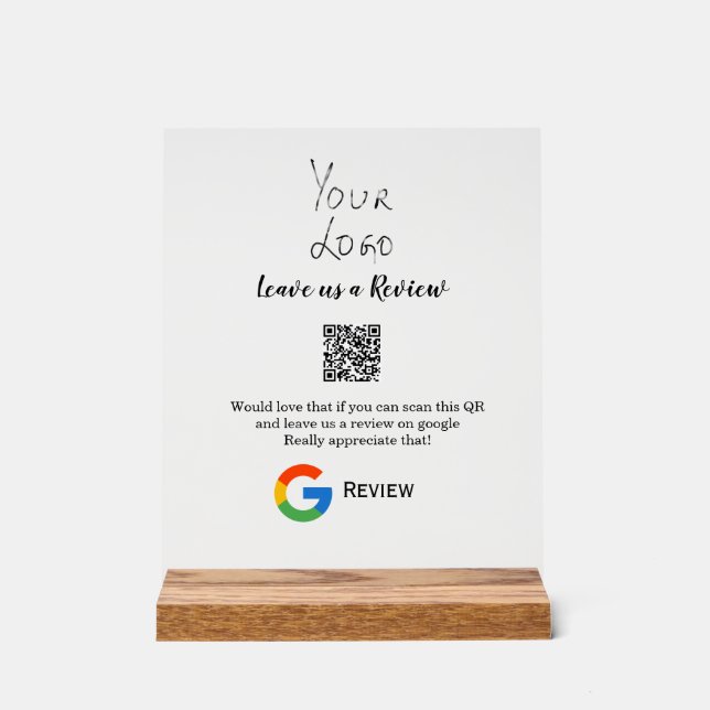 Überprüfung des Unternehmenslogos durch Google Prü Acrylschild (Vorderseite)