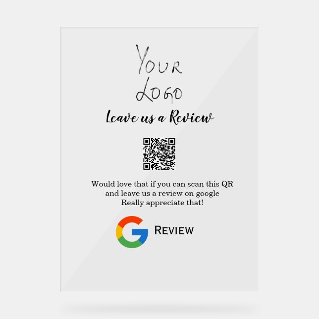 Überprüfung des Unternehmenslogos durch Google Prü Acrylschild (Vorderseite)
