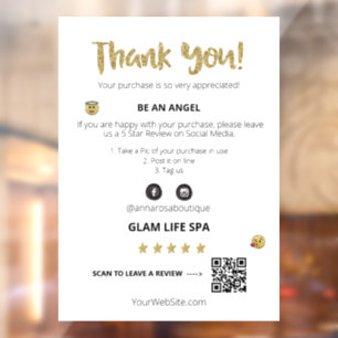 *~* ÜBERPRÜFUNG QR AP8  DANKE Cute Emoji Fensteraufkleber