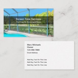 Überprüfung und Reparatur von Schwimmbecken Visitenkarte