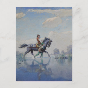 Überqueren der Fens, c. 1916 von N.C. Wyeth Postkarte