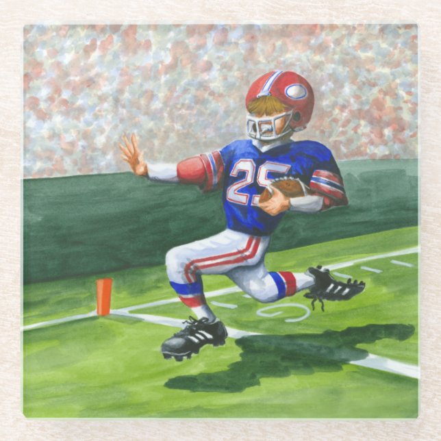 Überqueren der Ziellinie für einen Touchdown Glasuntersetzer (Vorderseite)